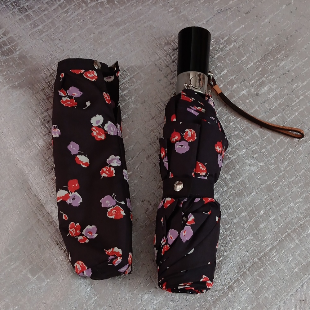 Vintage Coach Floral Black Umbrella